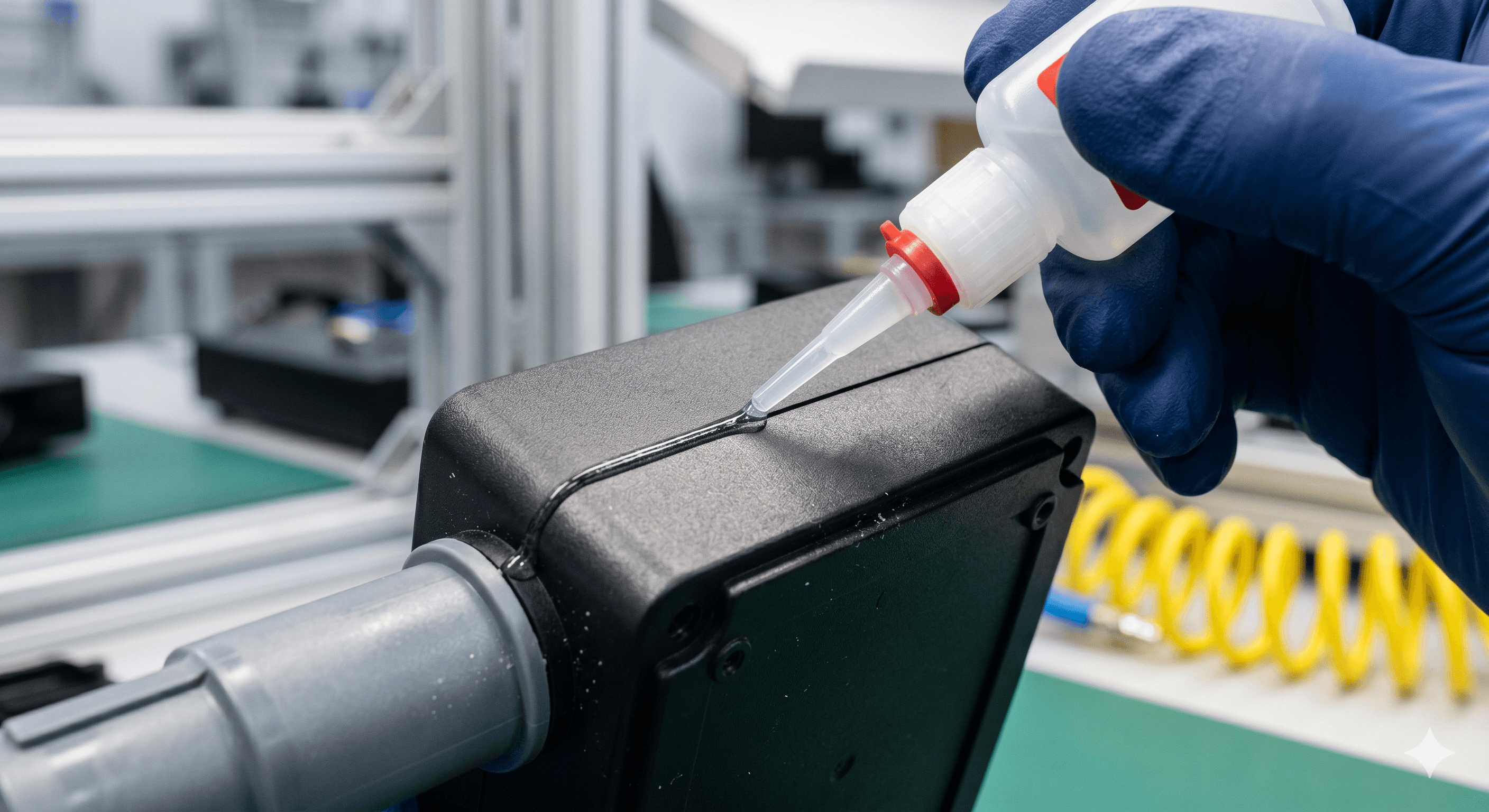 BlinkFix Plastic Components Adhesive Application BlinkFix industrial application for Plastic Components bonding