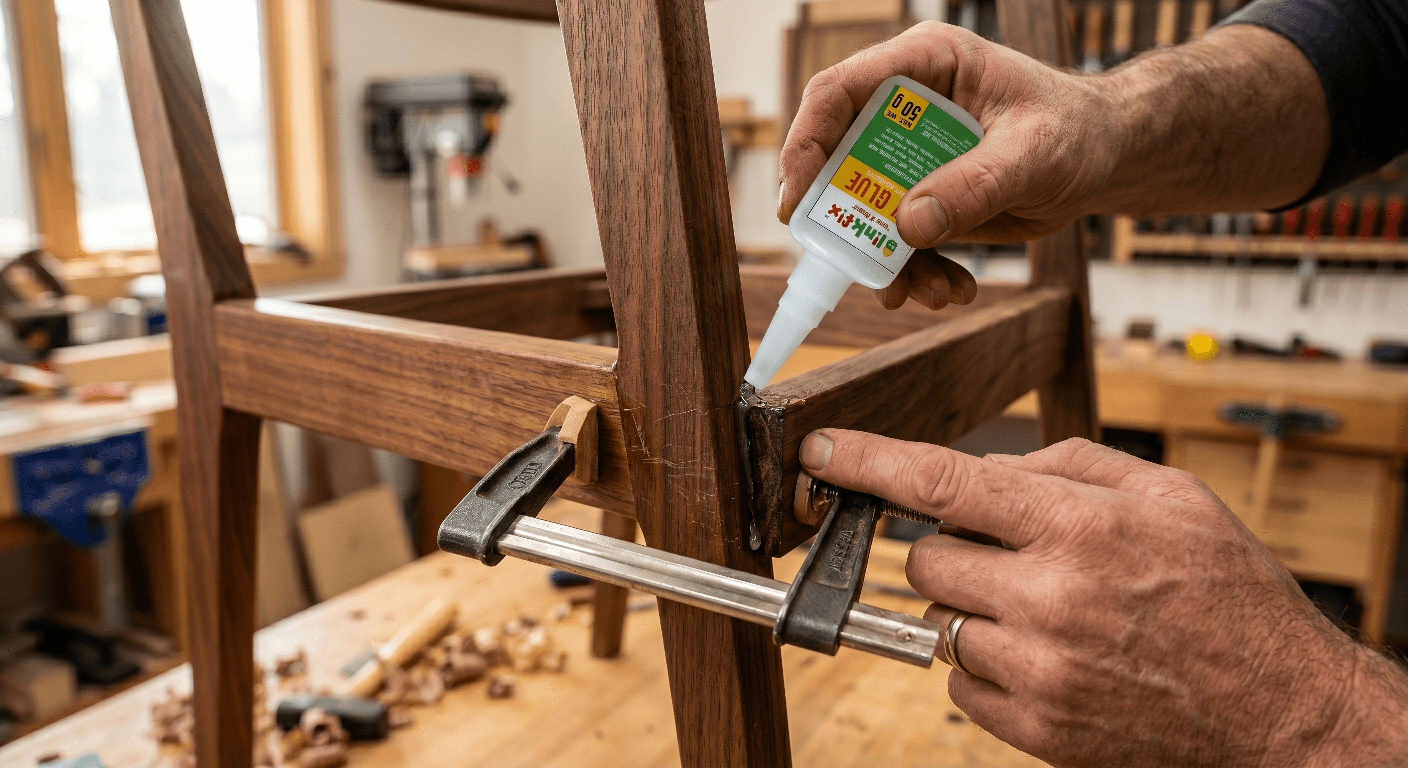 BlinkFix Wood & Furniture Work Adhesive Application BlinkFix industrial application for Wood & Furniture Work bonding